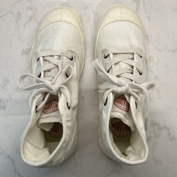 Palladium Pampa Hi L’Original size 8 White Lace Up Boots Lug Sole - Picture 9 of 16